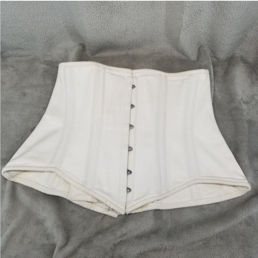Dress Club International Corset Womens XXL White Cotton Canvas Underbust